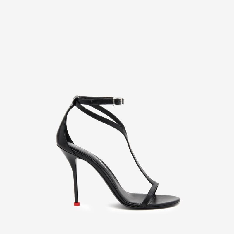 Alexander McQueen Women's Red Harness Sandal - 6 (Calf Leather)